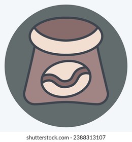 Icon Coffee Beans Snack. related to Coffee symbol. color mate style. simple design editable. simple illustration