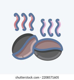 Icon Coffee Beans. suitable for Nuts symbol. doodle style. simple design editable. design template vector. simple illustration