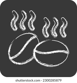 Icon Coffee Beans. suitable for Nuts symbol. chalk Style. simple design editable. design template vector. simple illustration