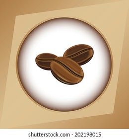icon with coffee beans. Vector illustration