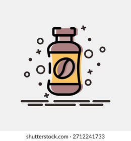 Icon coffee bottle. Coffee shop elements. Icon in MBE style.