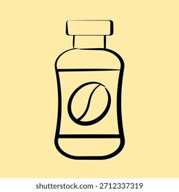 Icon coffee bottle. Coffee shop elements. Icon in hand drawn style.