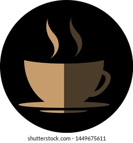 icon of a coffee cup with 2 colors