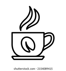 Icon Of Coffee Cup. Bold outline design with editable stroke width. Vector Illustration.