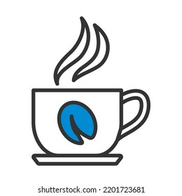 Icono De La Copa De Café. Contorno de negrita editable con diseño de relleno de color. Ilustración vectorial.