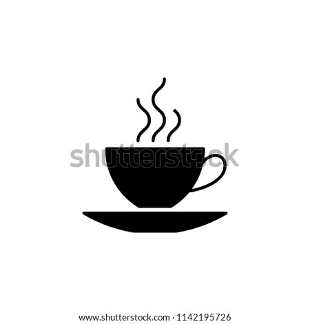 The icon of coffee cup, cup with hot drink. Simple glyph icon illustration of coffee cup, cup with hot drink for a website or mobile application on white background