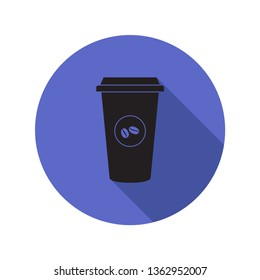 Icon Coffee Cup on blue background in Solid design - Vector