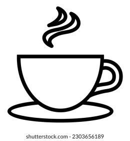 Icon mit Kaffeetasse. Einfaches Design. Vektorgrafik.