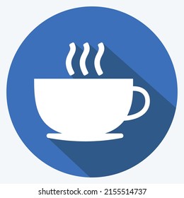 Icon Coffee Cup. suitable for party symbol. long shadow style. simple design editable. design template vector. simple symbol illustration