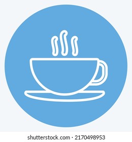 Icon Coffee Cup. geeignet für Hochzeitssymbol. Blauer Augenstil. einfaches Design bearbeitbar. Designvorlage, Vektor. einfache Symbolillustration
