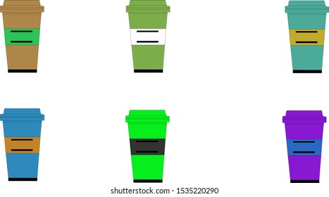 icon coffee cup vector set 02
