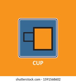 Icon Coffee cup vector. Showing steam
