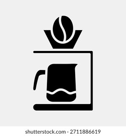 Ikone Kaffeetropfer. Elemente der Kaffeestube. Symbol im Symbolstil.