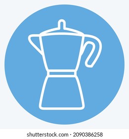 Icon Coffee Filter - Blue Eyes Style - Simple illustration,Editable stroke,Design template vector, Good for prints, posters, advertisements, announcements, info graphics, etc.