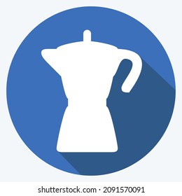 Icon Coffee Filter - Long Shadow Style - Simple illustration,Editable stroke,Design template vector, Good for prints, posters, advertisements, announcements, info graphics, etc.