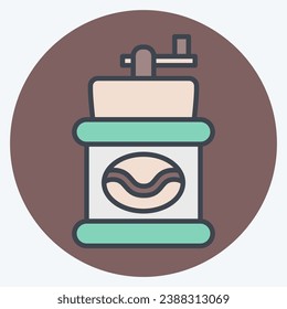 Icon Coffee Grinder. related to Coffee symbol. color mate style. simple design editable. simple illustration