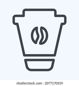 Icon Coffee - Line Style - Simple illustration, Editable stroke, Design template vector, Good for prints, posters, advertisements, announcements, info graphics, etc.