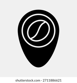 Icon coffee location. Coffee shop elements. Icon in glyph style.