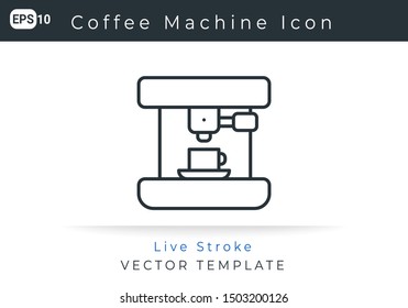 Icon Coffee Machine For Website, Infographic Element. Vector Illustration