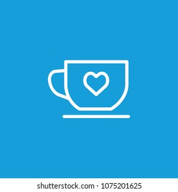 Icon of coffee made with love. Heart, design, mug. Crockery concept. Can be used for topics like teacup, gift, drink