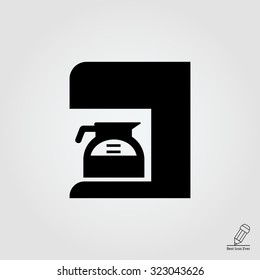 Icon of coffee maker with jar filled with coffee