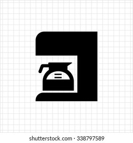 Icon of coffee maker with jar filled with coffee