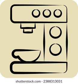 Icon Coffee Maker. related to Coffee symbol. hand drawn style. simple design editable. simple illustration