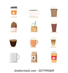 Icon coffee menu, tea. Isolated with background, vector. 