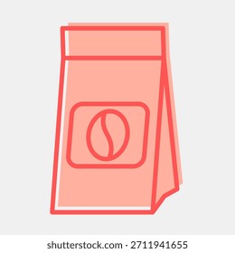 Icon coffee pack. Coffee shop elements. Icon in two tone style.