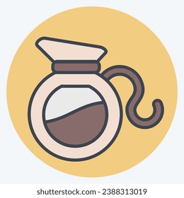 Icon Coffee Pot. related to Coffee symbol. color mate style. simple design editable. simple illustration