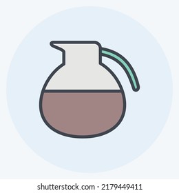 Icon Coffee Pot. suitable for Drink symbol. color mate style. simple design editable. design template vector. simple symbol illustration