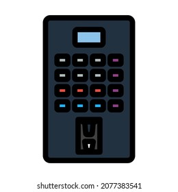 Icon Of Coffee Selling Machine. Editable Bold Outline With Color Fill Design. Vector Illustration.