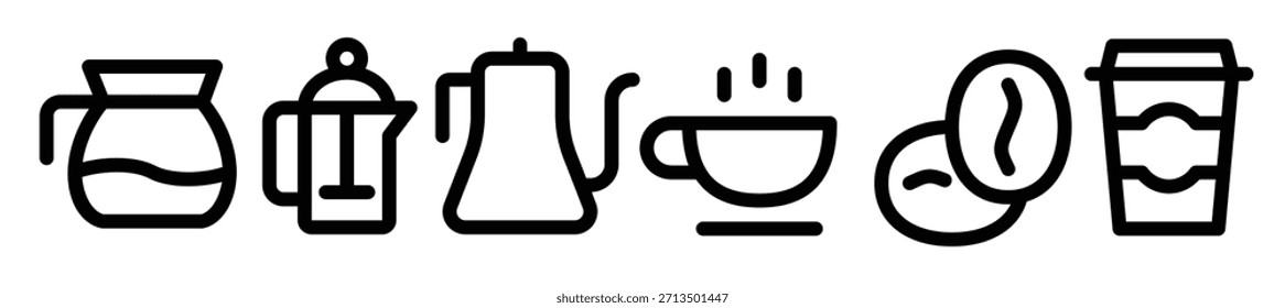 Symbol Coffee Shop Line, Vektorgrafik