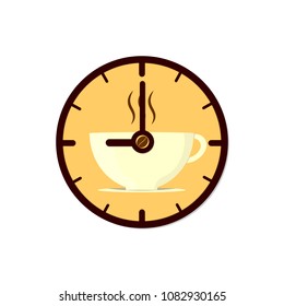 Icon Coffee time, flat design template, vector illustration