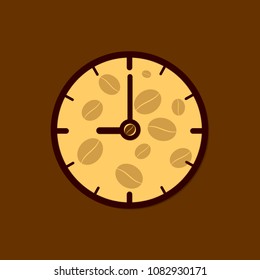 Icon Coffee time, flat design template, vector illustration
