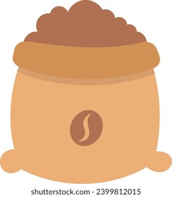Ikone-Kaffee-Sprossensack süß mit flachem Kaffeetag-Stil