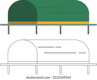 icon coffin flat vector illustration