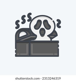 Icon Coffin. related to Halloween symbol. doodle style. simple design editable. simple illustration