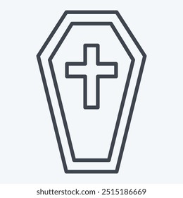 Icon Coffin. related to Seath symbol. line style. simple illustration