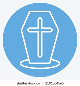 Icon Coffin. suitable for Halloween symbol. blue eyes style. simple design editable. design template vector. simple illustration