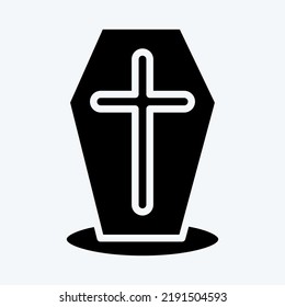 Icon Coffin. suitable for Halloween symbol. glyph style. simple design editable. design template vector. simple illustration