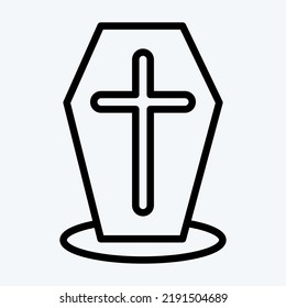 Icon Coffin. suitable for Halloween symbol. line style. simple design editable. design template vector. simple illustration