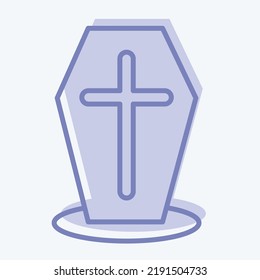 Icon Coffin. suitable for Halloween symbol. two tone style. simple design editable. design template vector. simple illustration