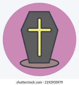 Icon Coffin. suitable for Halloween symbol. color mate style. simple design editable. design template vector. simple illustration