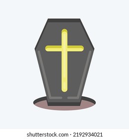 Icon Coffin. suitable for Halloween symbol. flat style. simple design editable. design template vector. simple illustration