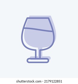 Icon Cognac Glass. suitable for Drink symbol. two tone style. simple design editable. design template vector. simple symbol illustration