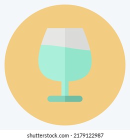 Icon Cognac Glass. suitable for Drink symbol. flat style. simple design editable. design template vector. simple symbol illustration