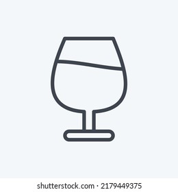 Icon Cognac Glass. suitable for Drink symbol. line style. simple design editable. design template vector. simple symbol illustration