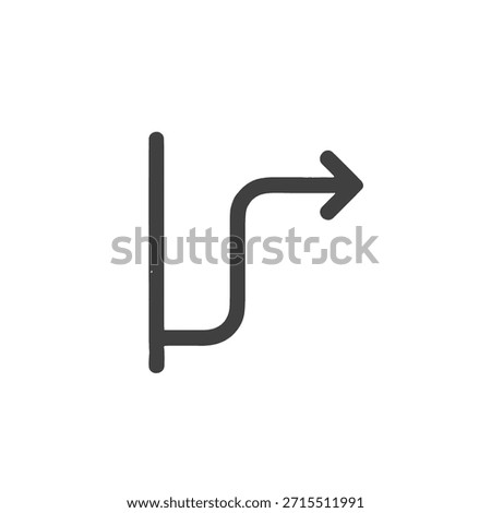 Icon "Cognitive Bias": a straight path that suddenly turns illogically.