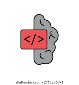 Ícone de uma unidade cognitiva, isolado contra um fundo limpo.